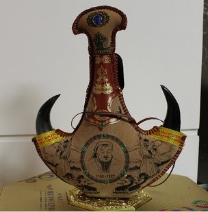 內蒙古馬奶酒內蒙古特產馬奶酒真牛角皮囊酒壺特價批發兩個包郵