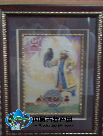 成吉思汗皮畫 皮革畫 內蒙古特色工藝品掛畫裝飾畫蒙古族手工藝品