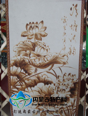 蒙古氈畫 燙氈畫皮畫內蒙古特色工藝品 民族特色草原情特產工藝品