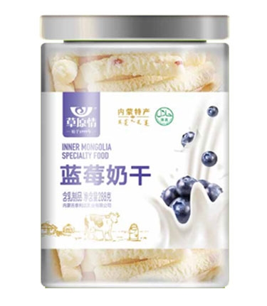 內(nèi)蒙古奶酪草原情罐裝藍(lán)莓奶干288g